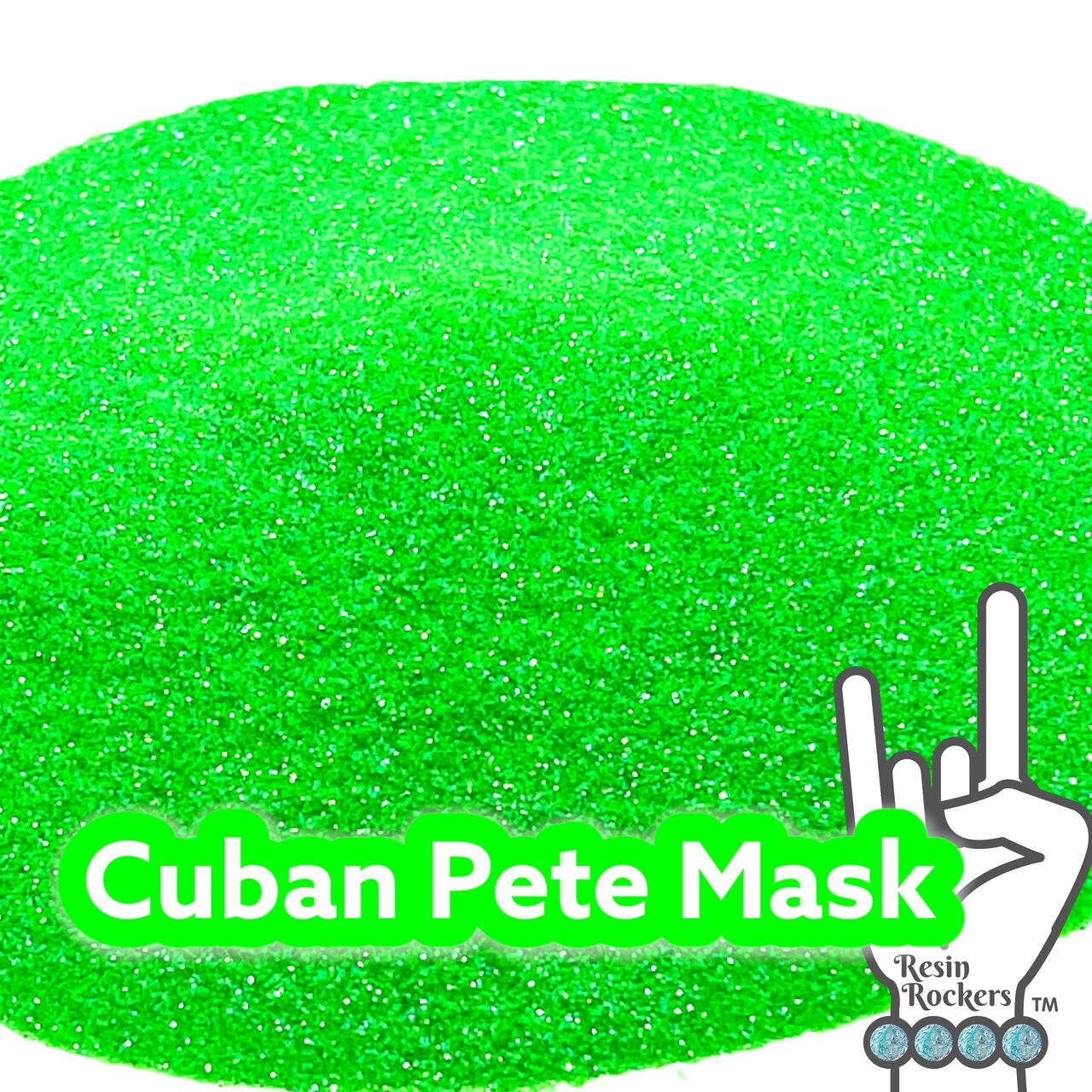 Cuban Pete Mask Fluorescent Green Iridescent Microfine Glitter